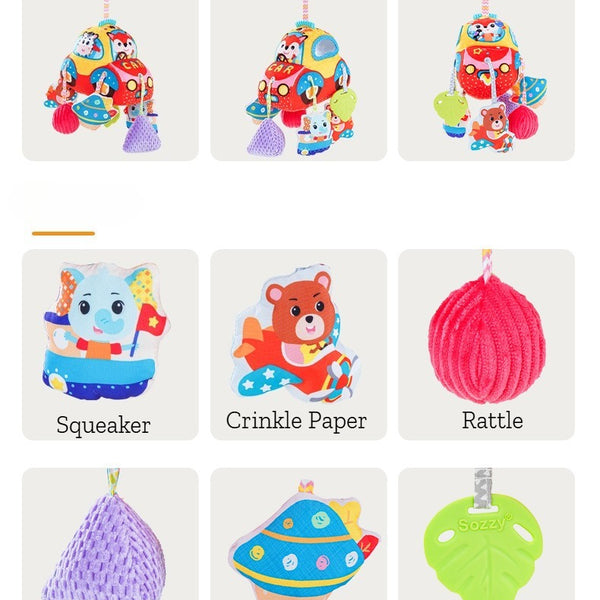 Baby Plush Sensory Stroller & Crib Hanging Toy
