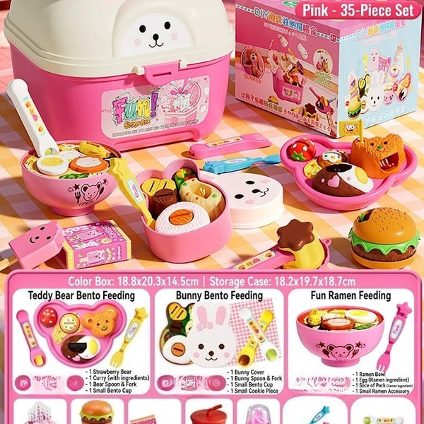 Rabbit Storage Box & 35-Piece Feeding Play Set