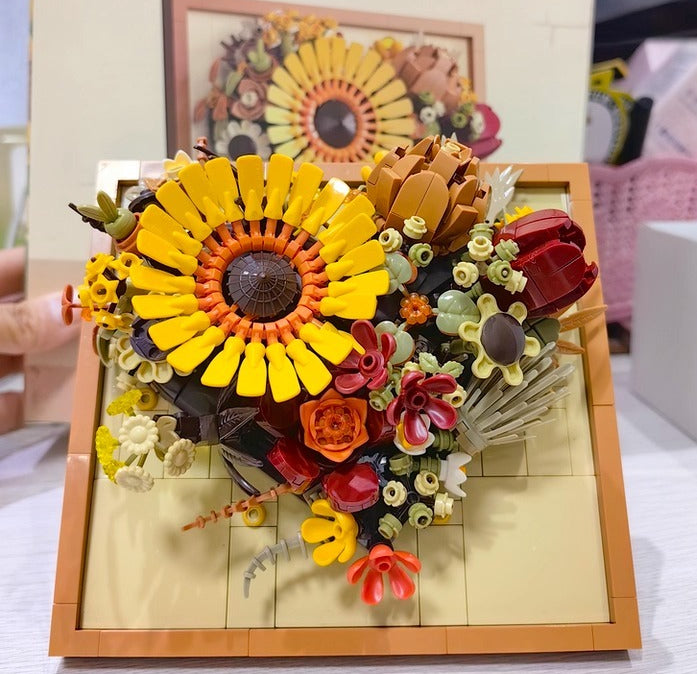 3D Floral Building Block Picture Frame
