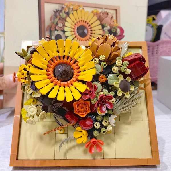3D Floral Building Block Picture Frame
