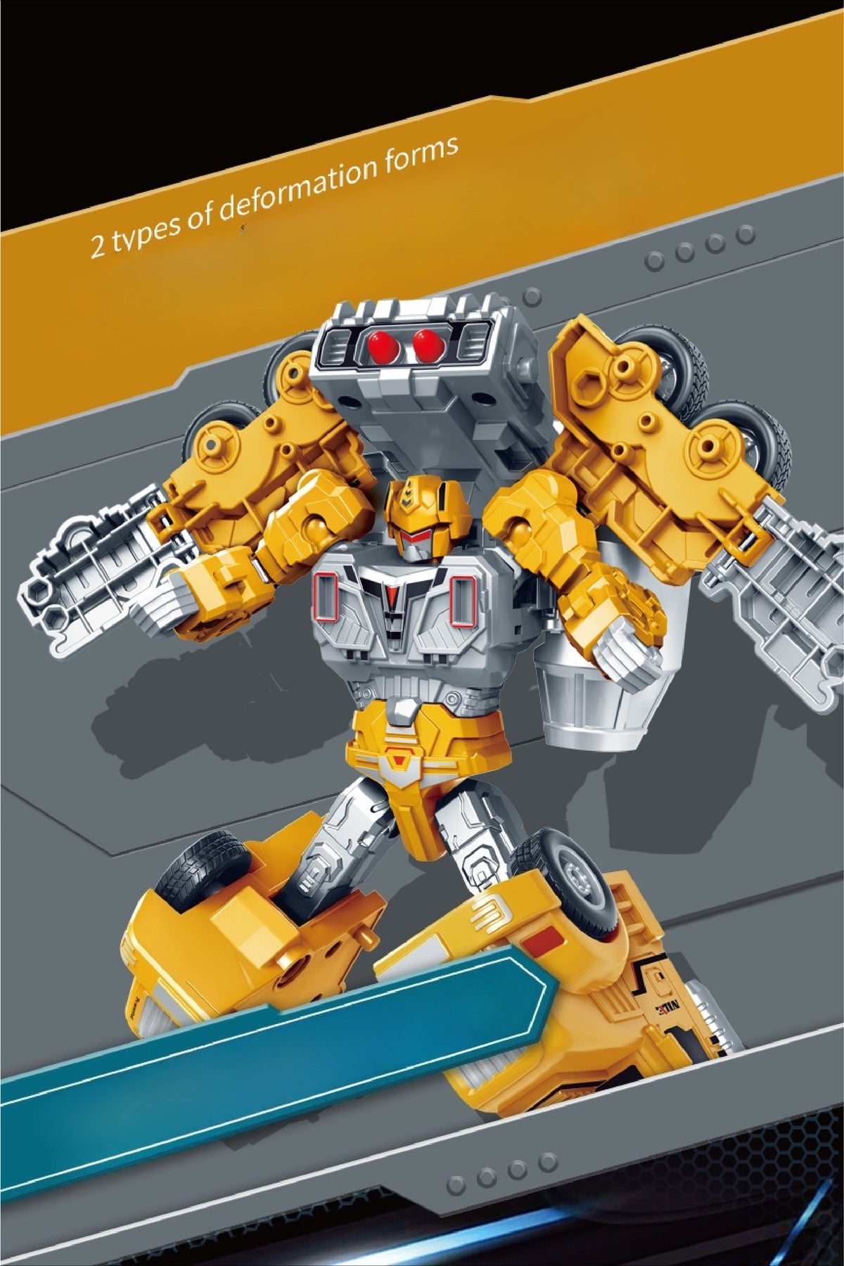 2-in-1 Construction Mixer Truck Transforming Robot