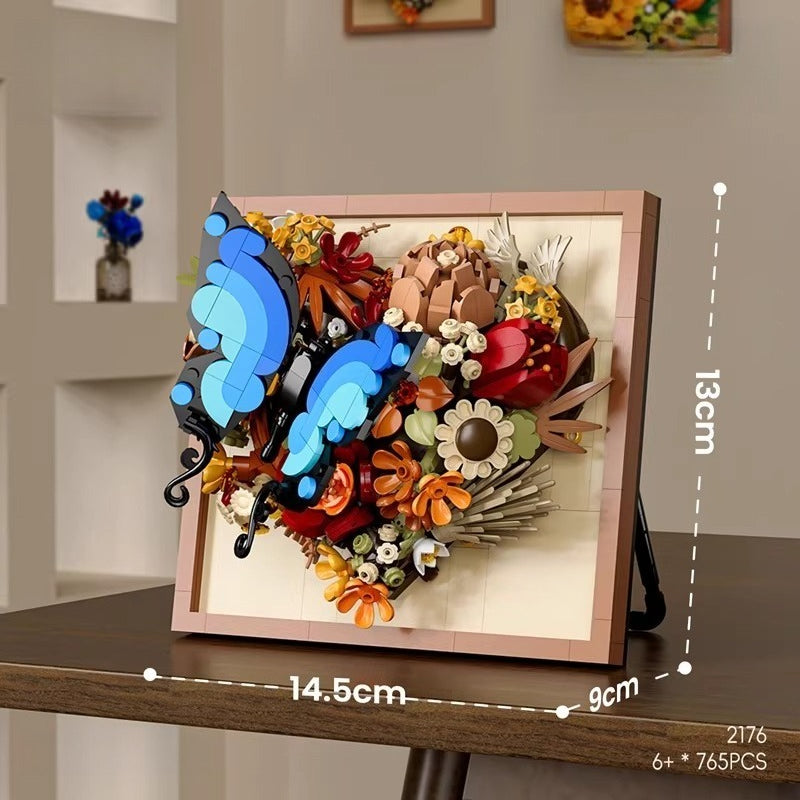 3D Floral Building Block Picture Frame