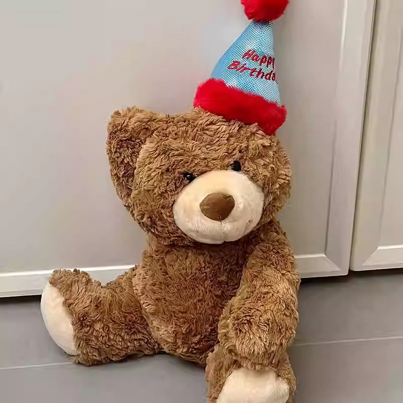 Plush Birthday Bear Door Handle Decoration