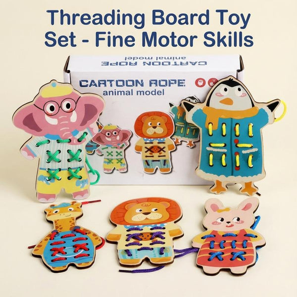 Kids' Wooden Lacing Activity Board Set