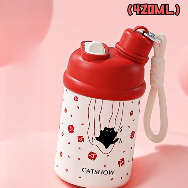 Compact Stainless Steel Insulated Bottle with Dual-Drink Lid