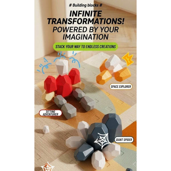 Stacking Stone Building Blocks - 21 Piece Set