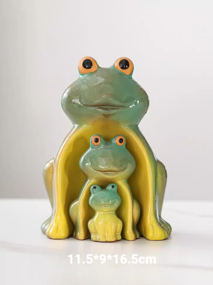 Nesting Frog Family Desktop Ornaments - Set of 3