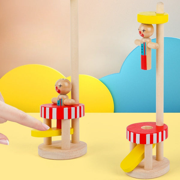 Magnetic Jumping Clown – Wooden Skill Game