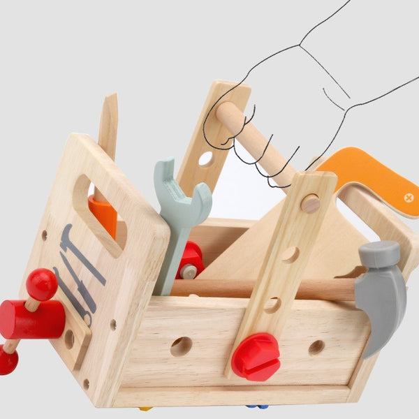 Kids Wooden Toolbox and Construction Toy