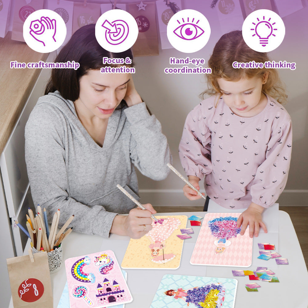 Magical Princess Poke-Art Craft Kit – 3D Dress-Making DIY Set for Kids (6+)