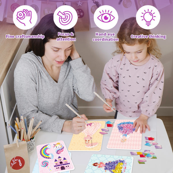 Magical Princess Poke-Art Craft Kit – 3D Dress-Making DIY Set for Kids (6+)