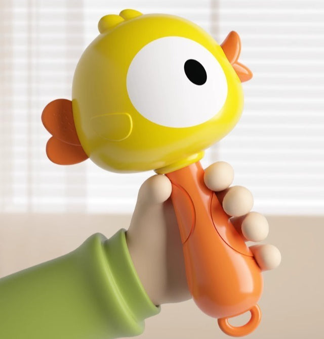 Infant Animal Rattle Toy with Gentle Sounds and Easy Grip