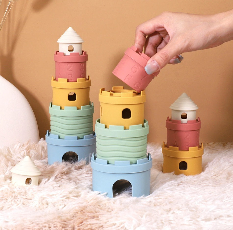 Soft Silicone Stacking Castle Toy for Babies & Toddlers