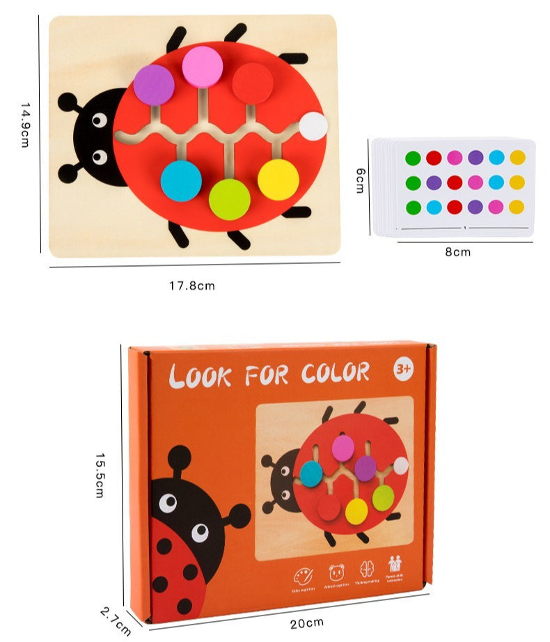 Wooden Animal Shape Color Logic Game