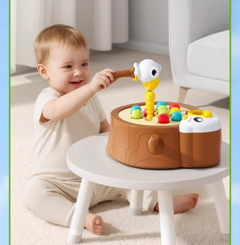 Woodpecker Magnetic Catching Worms Toy with Sound