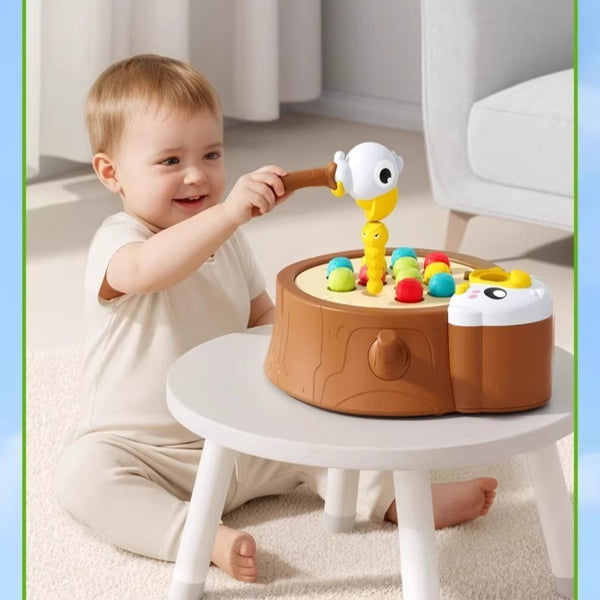 Woodpecker Magnetic Catching Worms Toy with Sound
