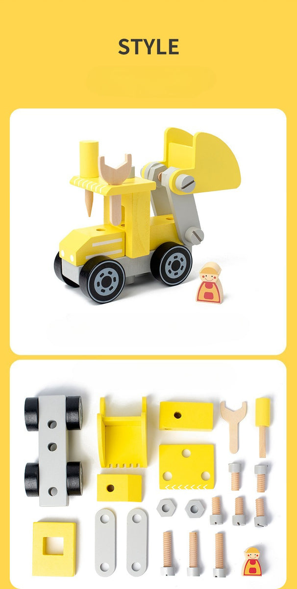 Build-Your-Own Wooden Construction Vehicle Set