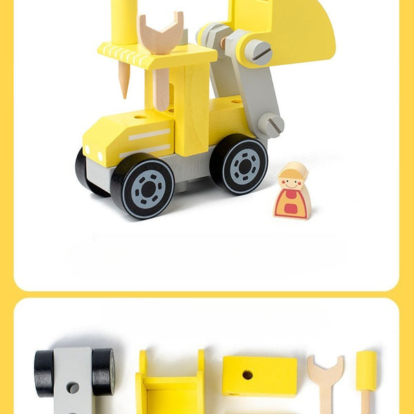 Build-Your-Own Wooden Construction Vehicle Set