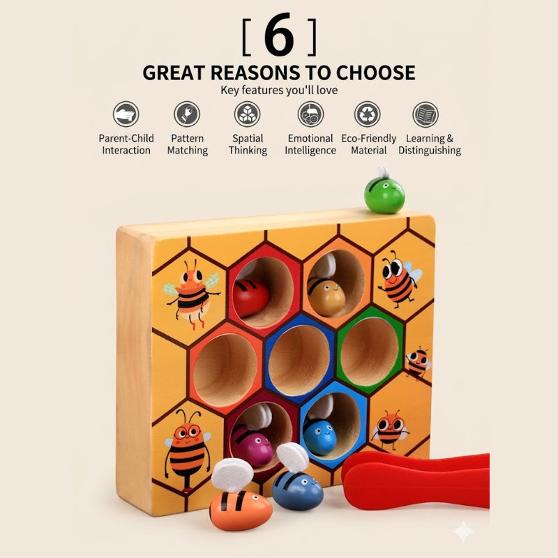 Wooden Beehive Clip & Sort Game