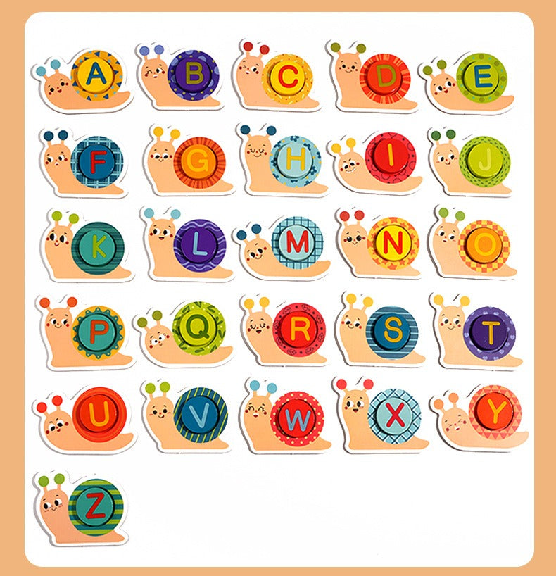 Snail Letters Matching Game for Early Learning