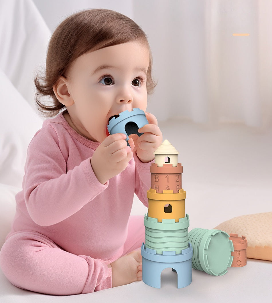 Soft Silicone Stacking Castle Toy for Babies & Toddlers