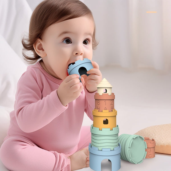Soft Silicone Stacking Castle Toy for Babies & Toddlers