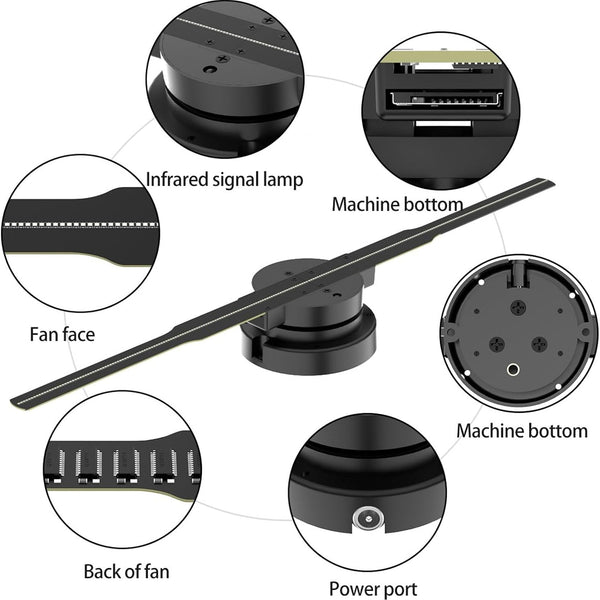 3D Hologram Fan 16.5 Inch– 244-LED Floating Visual Display for Home Decor & Unique Gifting