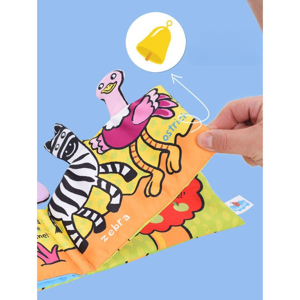 LakaRose Baby Sensory Soft Book - Crinkle & Squeak Animals