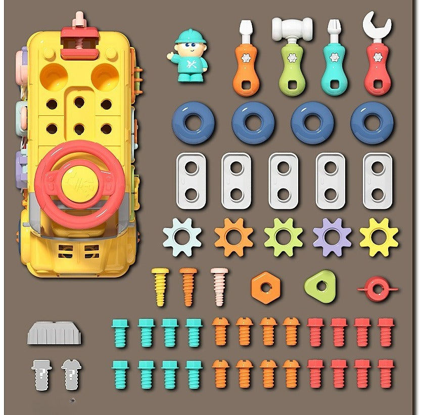 Six-Sided Activity Engineering Bus with Play Tools