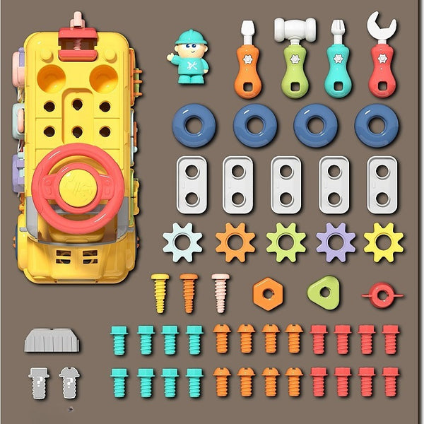 Six-Sided Activity Engineering Bus with Play Tools