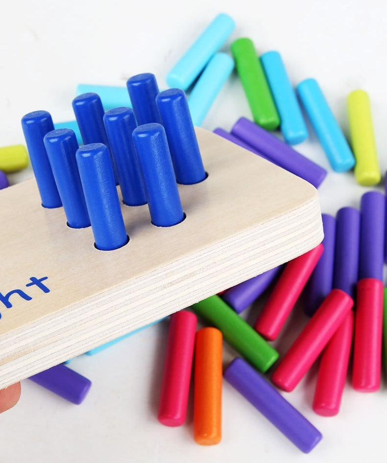 Wooden Number Counting Toy Matching Peg Board
