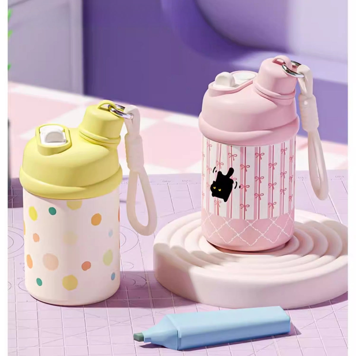 Compact Stainless Steel Insulated Bottle with Dual-Drink Lid