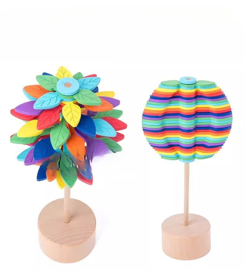 Wooden Rotating Spiral Lollipop Toy