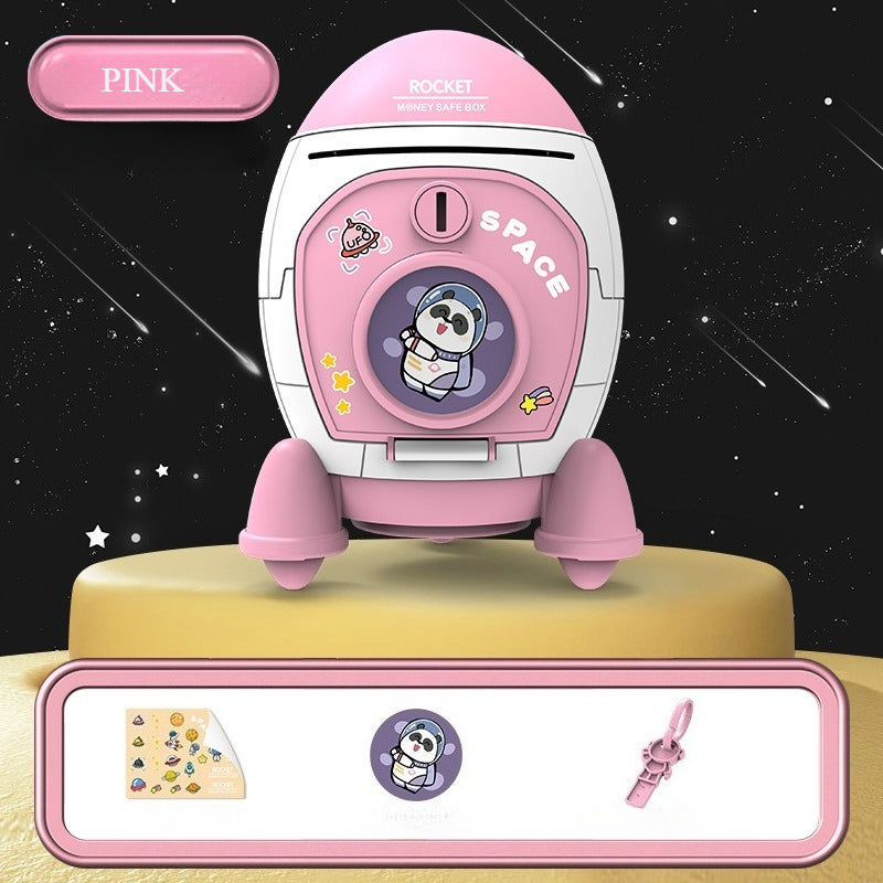 Space Rocket Money Bank & DIY Sticker Set Fantastik Curios