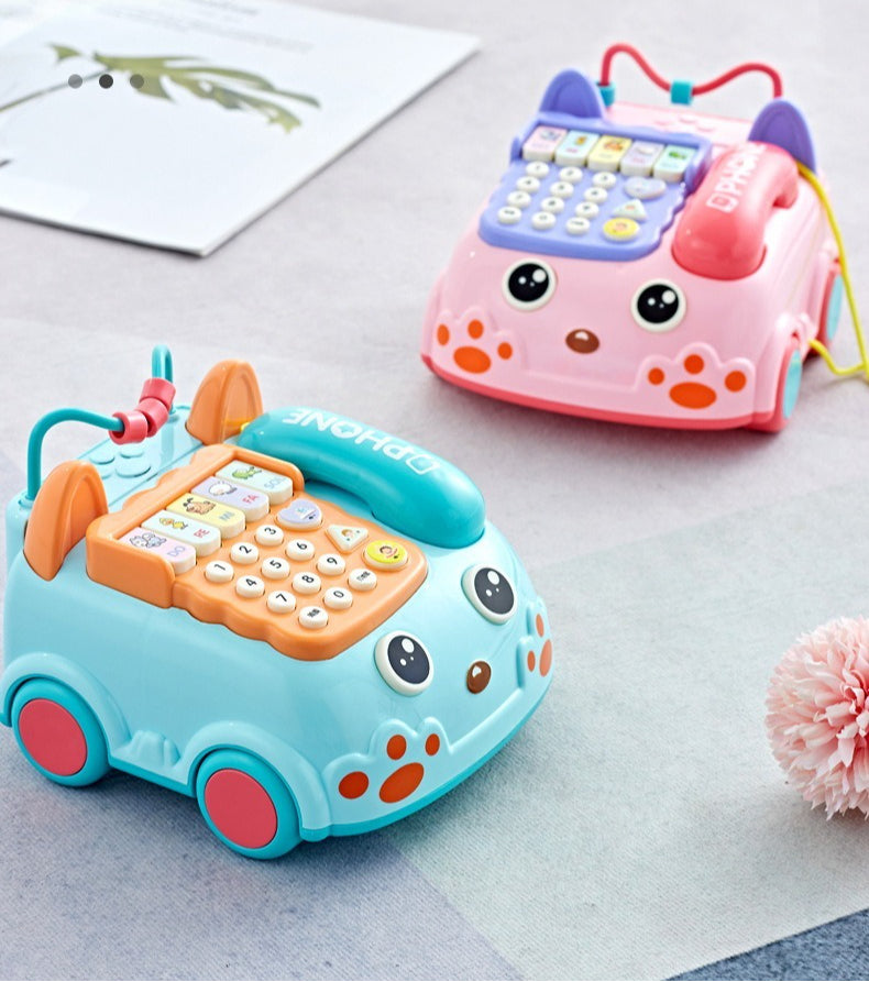Toddler Interactive Telephone Car with Music and Lights