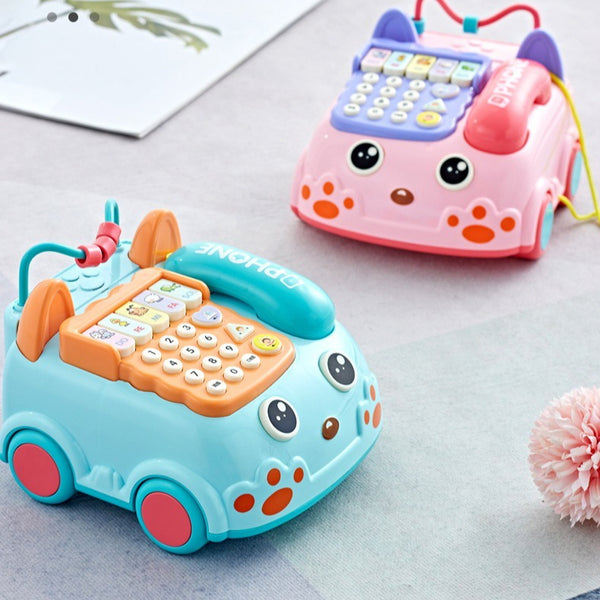 Toddler Interactive Telephone Car with Music and Lights