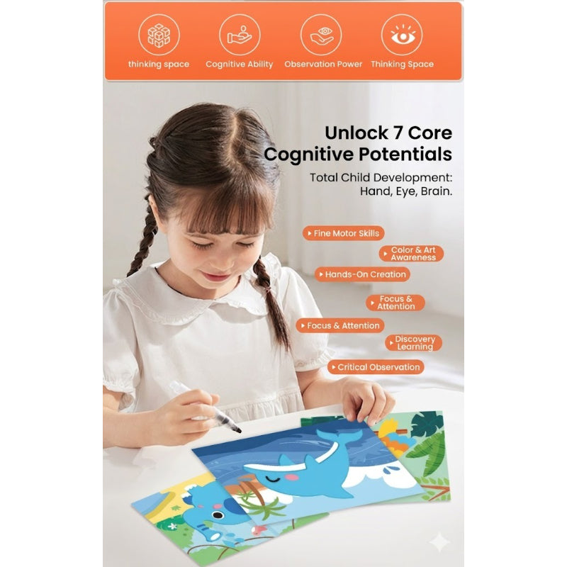 3D Foam Sticker & Coloring Art Set - 12 Piece Pack