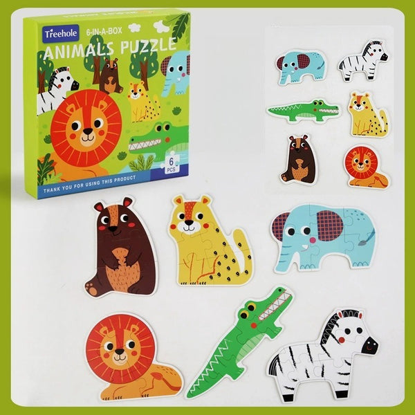 Kids' 6-in-1 Wooden Learning Puzzles - Assorted Themes