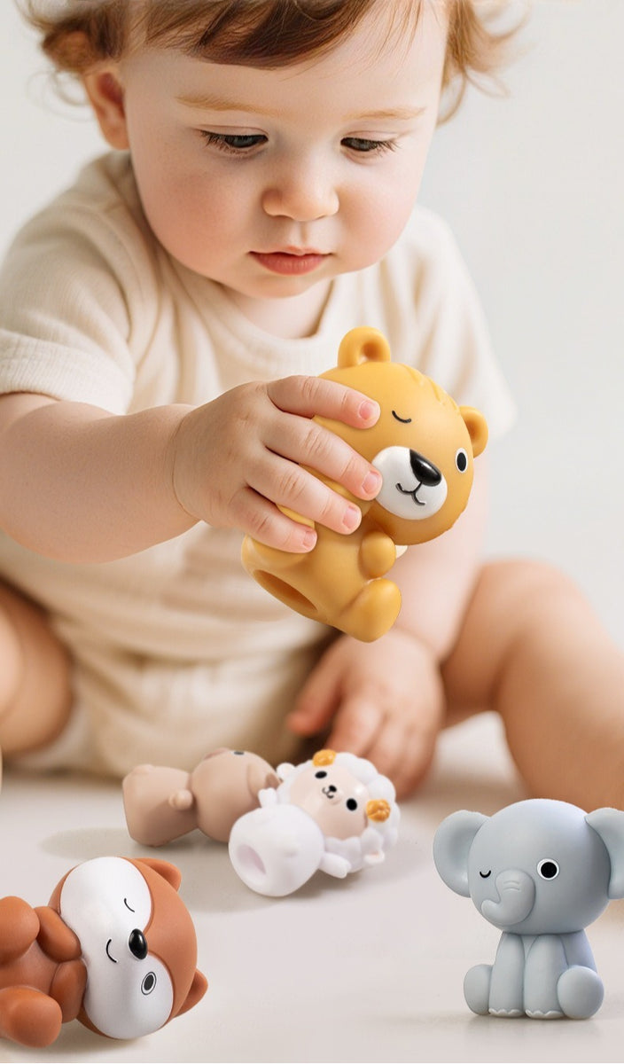 Animal Sliding Vehicles and Finger Puppet Set