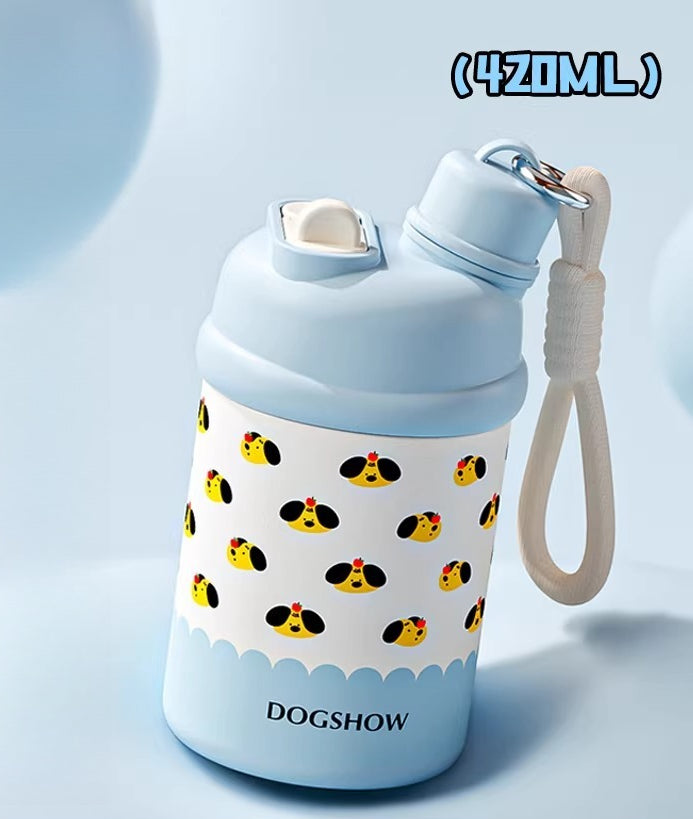 Compact Stainless Steel Insulated Bottle with Dual-Drink Lid