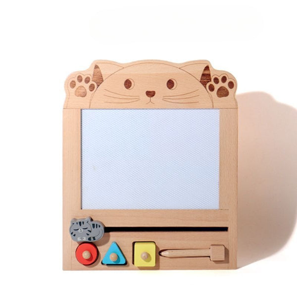 Wooden Animal Magnetic Drawing Board & Stamp Set