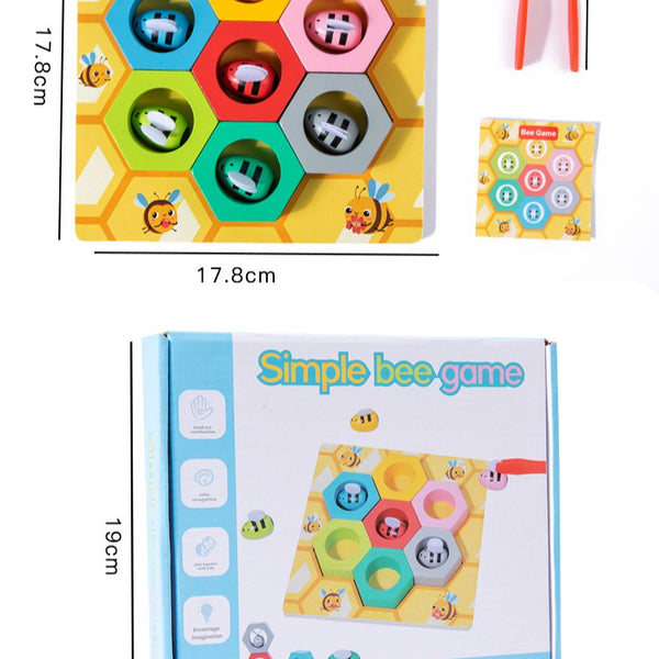 Wooden Bee & Honeycomb Sorting Game - Fine Motor Skills Toy