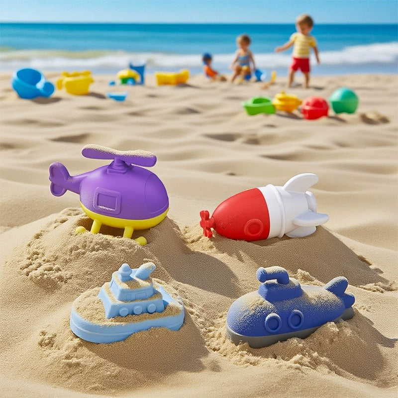 Silicone Vehicle Bath Toy Set
