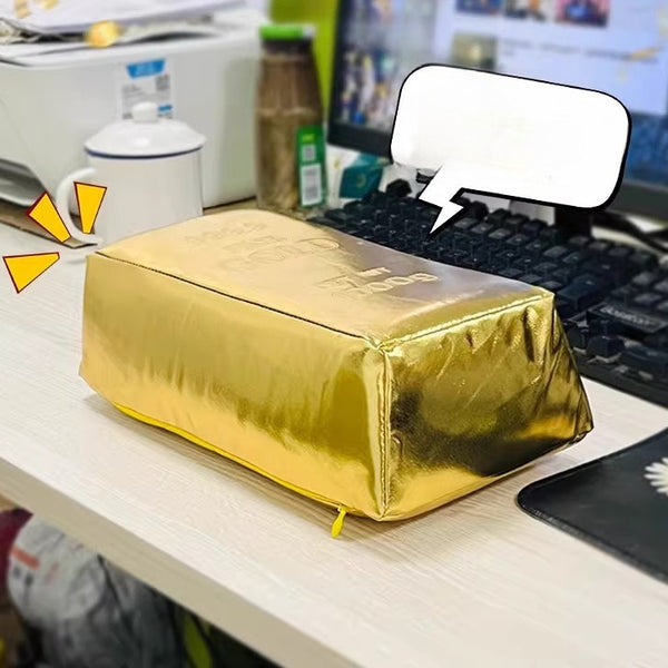 Giant Gold Bar Plush Pillow