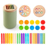 Silicone & Wood Color Sorting and Stacking Play Set