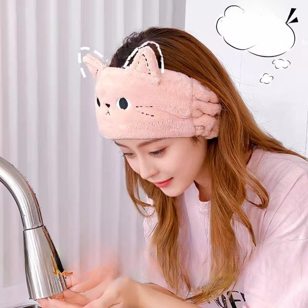 Plush Cat Ear Spa Hairband