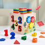 6-in-1 Montessori Wooden Activity Cube & Shape Sorter