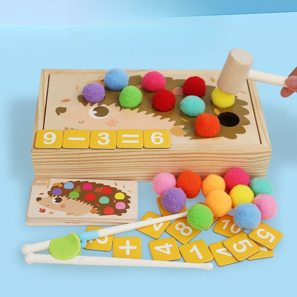 Wooden Hedgehog Pounding & Sorting Math Kit