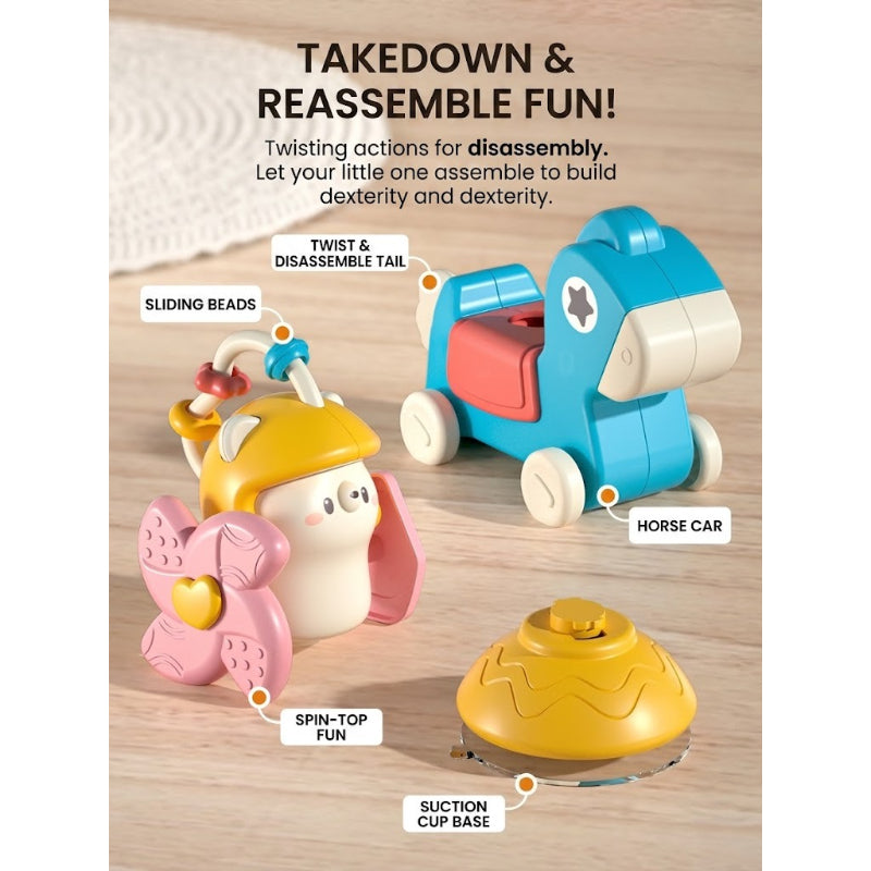 Baby 5-in-1 Activity Horse Toy with Suction Base