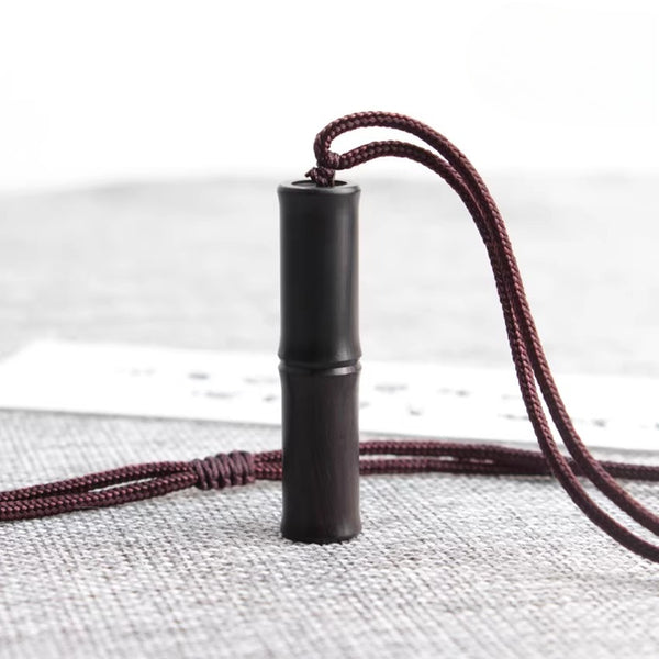 Sandalwood Secret Message Scroll Necklace